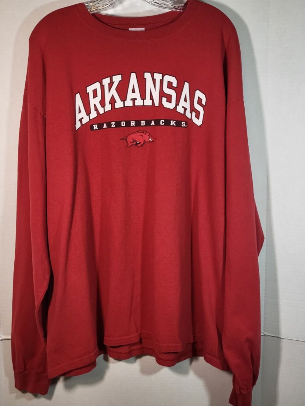 Anvil Woman's Vintage Y2K Arkansas Razorbacks Long Sleeve Shirt Size 2XL Maroon